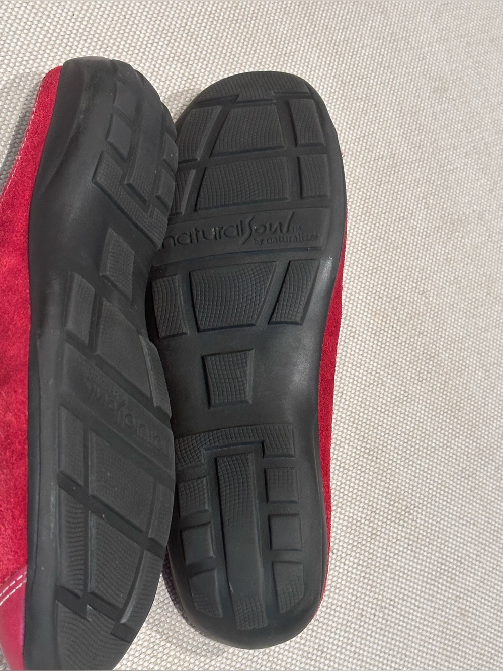 NATURAL SOUL size 8.5 Naturalizer Suede Red Slip-On Leather Comfort Loafer NEW - Picture 8 of 13